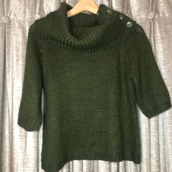 Paraphrase Cropped Short Sleeve Turtleneck Cowlneck Sweater Size Medium - Picture 4 of 15